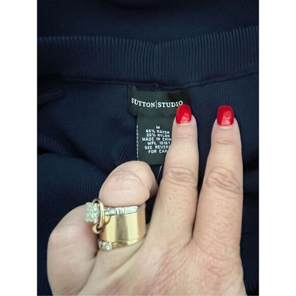 Sutton Studio Bloomingdales Navy Knit Straight - Picture 6 of 7